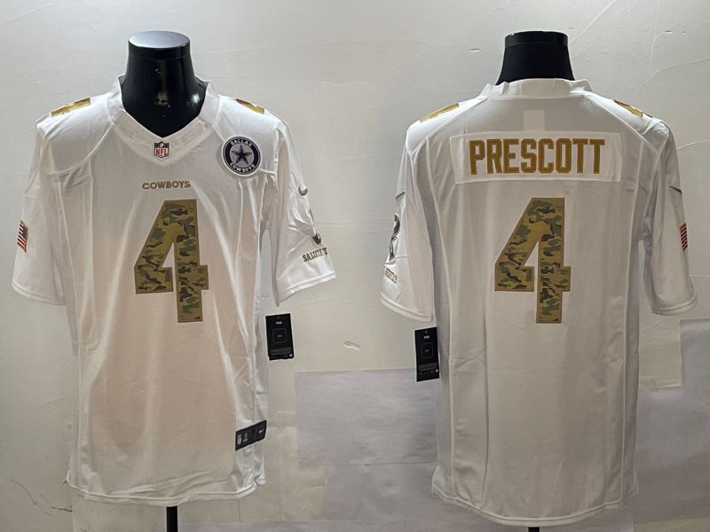 Men Dallas Cowboys #4 Prescott White admiral 2024 Nike Limited NFL Jersey style 2->denver nuggets->NBA Jersey